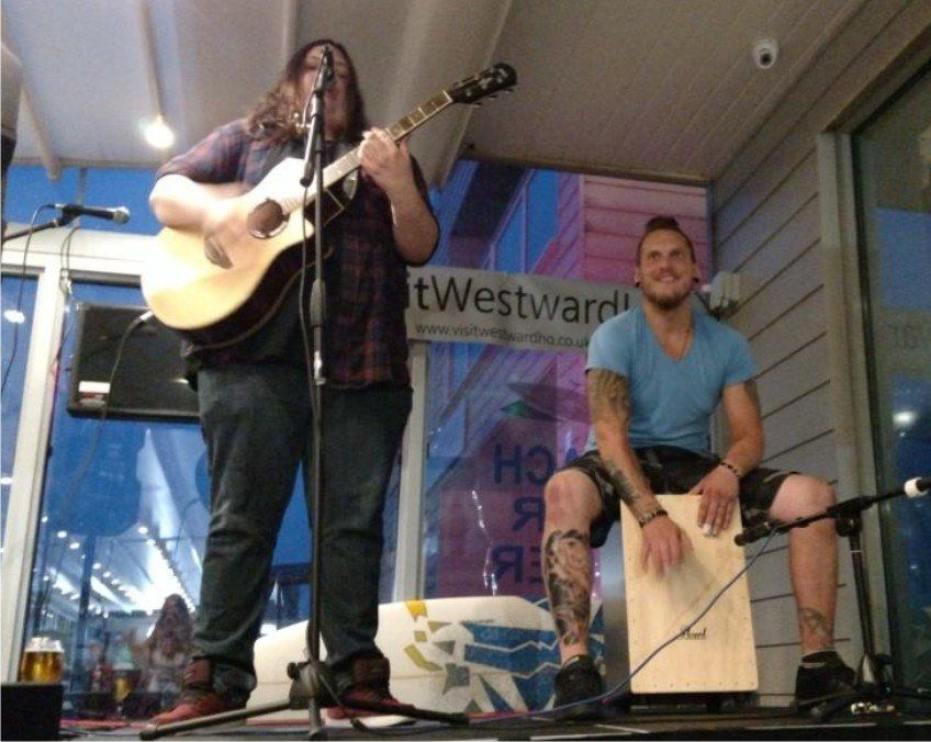 Manic Jammerz playing at the Beach Bar in Westward Ho!