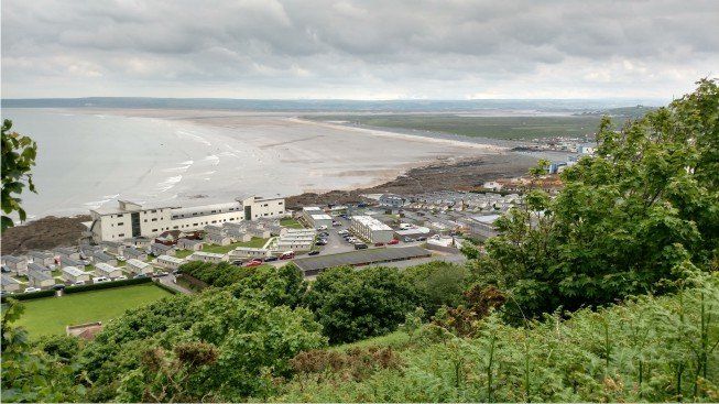 Kipling tors looking over Bideford Bay and taking in the whole of Westward Ho! beach. Nassau Court is visable