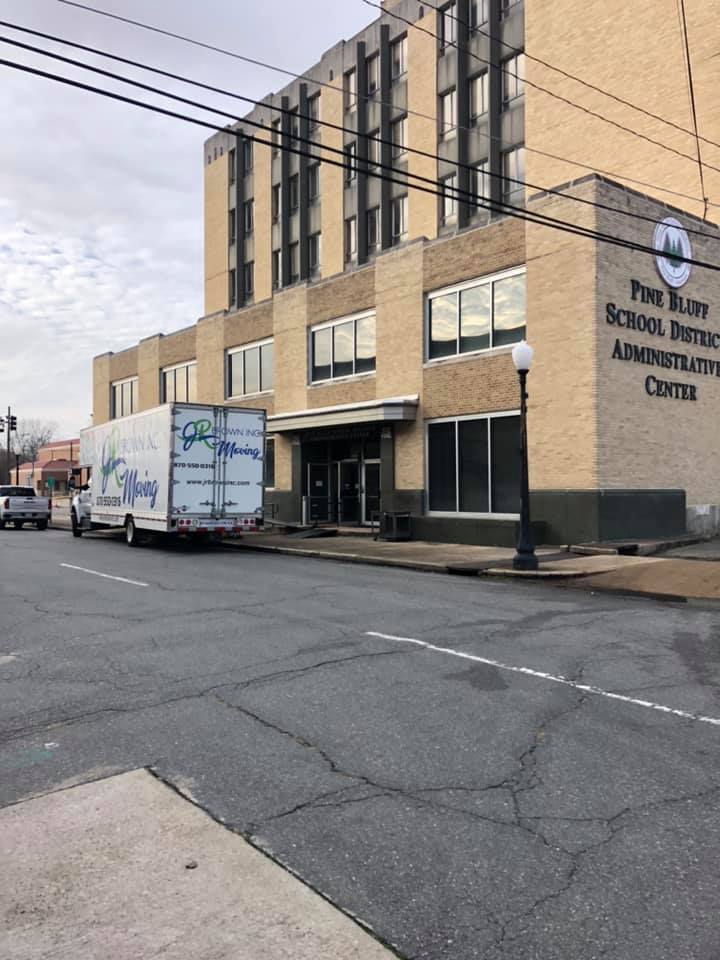 jr brown inc truck ready for pine bluff school district relocation