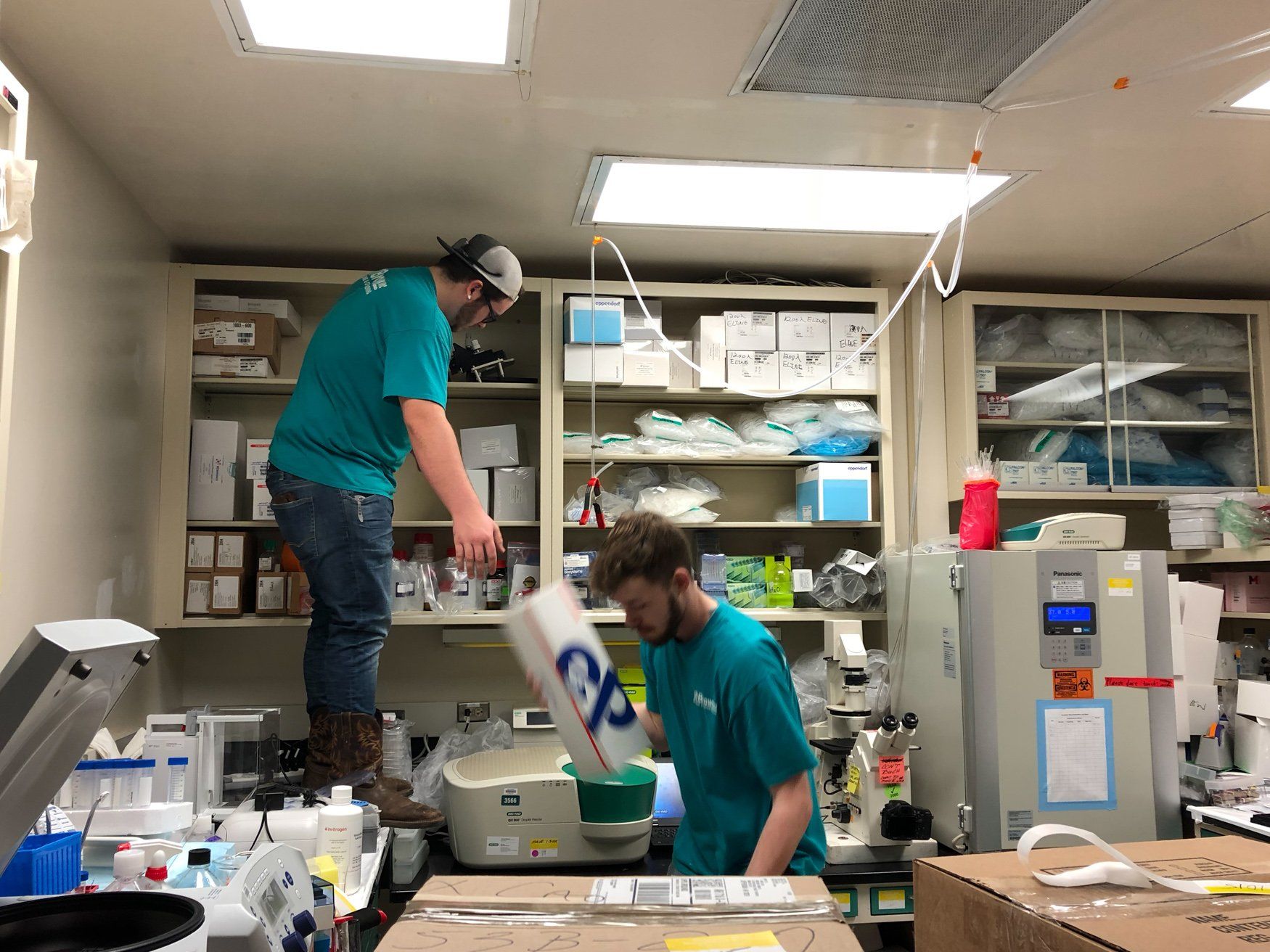 jr brown employees moving pharmaceutical supplies