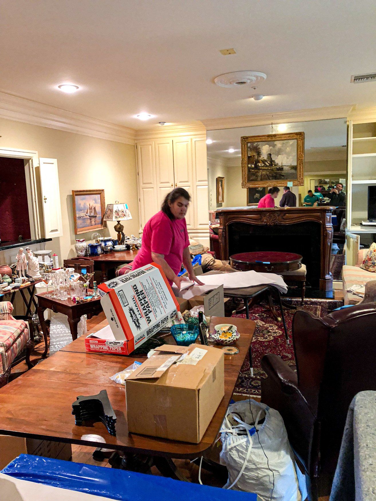 jr brown team packing belongings preparing for move