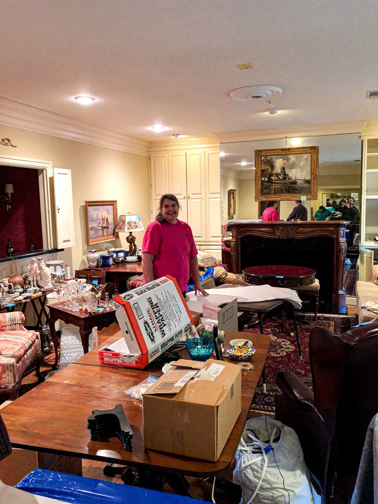 jr brown employees packing belongings for move across state