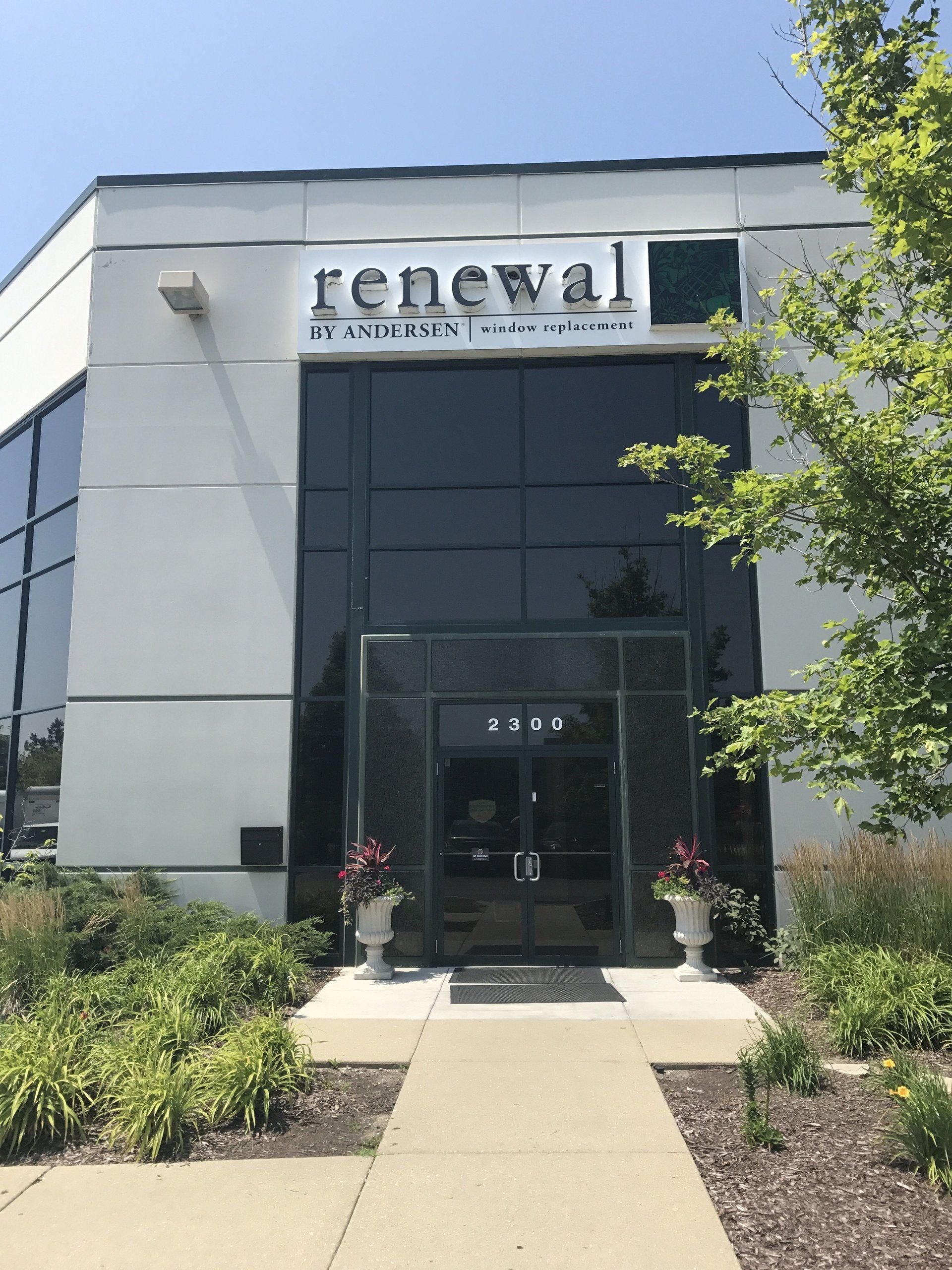 A building with the word renewal on it