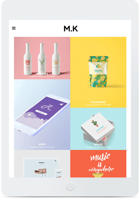Artist Portfolio on Tablet in LaunchCMS