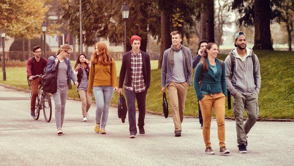 Students walking to class.