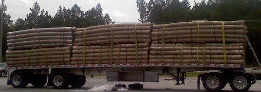 Flatbed of 300 Rolls 16' X 112.5' Straw Erosion Control Blankets Erosion Control Blankets 16' X 112.5'