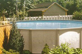 View of Above the Ground Pool in the Garden  — St. John, IN — St. John Pool Center