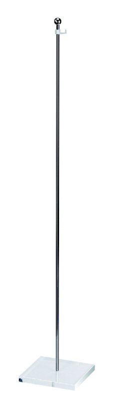 Basetta plexiglass mm 80 x 80 con astina cromata