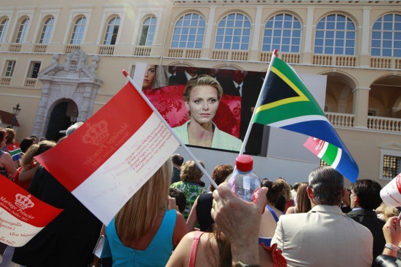 Charlene of Monaco wedding flags