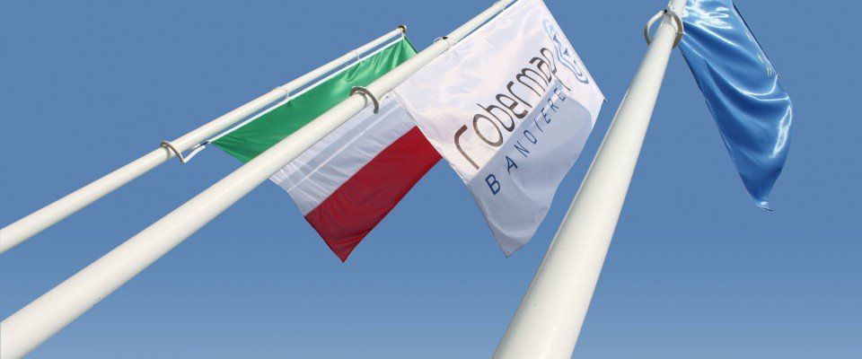 pennoni contro il cielo