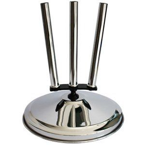 base ottone cromato per tre aste