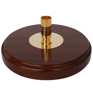 base in legno e ottone