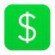 Use Cash App Cash App logo: White dollar sign on a green square.