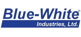 The blue and white logo for blue-white industries ltd.