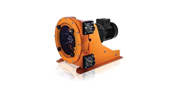 A close up of a pump on a white background.