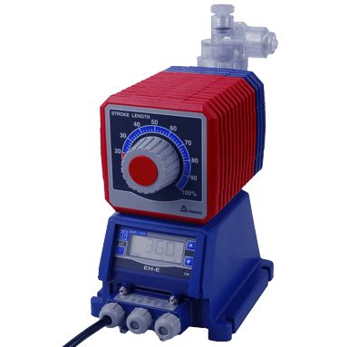 A red and blue device with a digital display that says 300