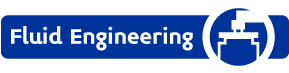 A blue sign that says fluid engineering on it