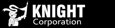 A black and white logo for knight corporation