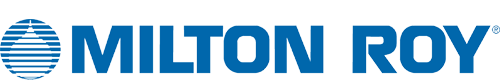 A blue milton roy logo on a white background