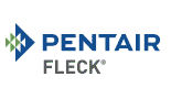 The pentair fleck logo is a blue and green logo with an arrow pointing to the right.