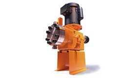 A close up of a pump on a white background.