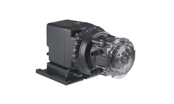 A close up of a black machine on a white background.