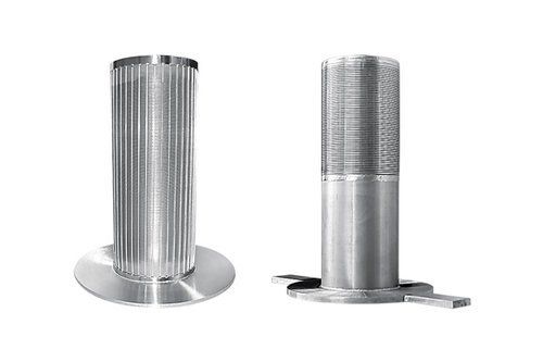 A pair of stainless steel cylinders on a white background.