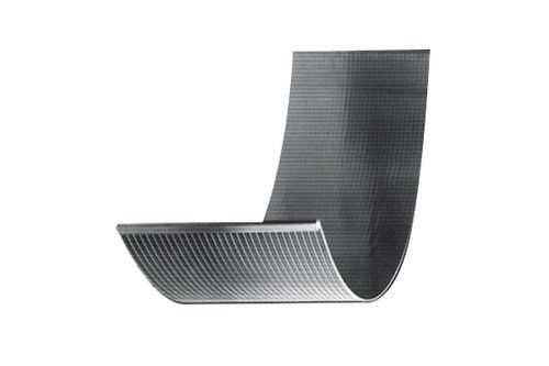 A close up of a metal mesh on a white background.