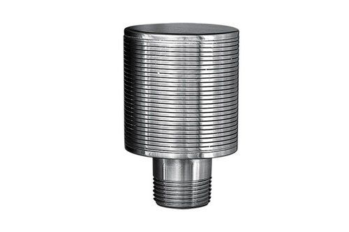 A close up of a metal object on a white background.