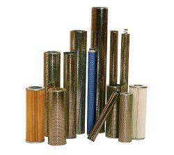 A bunch of different types of filters are stacked on top of each other on a white background.