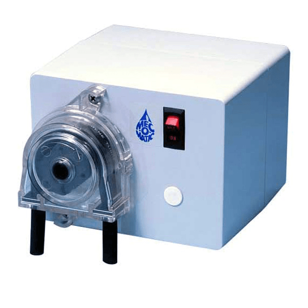 A white box with a pump inside of it