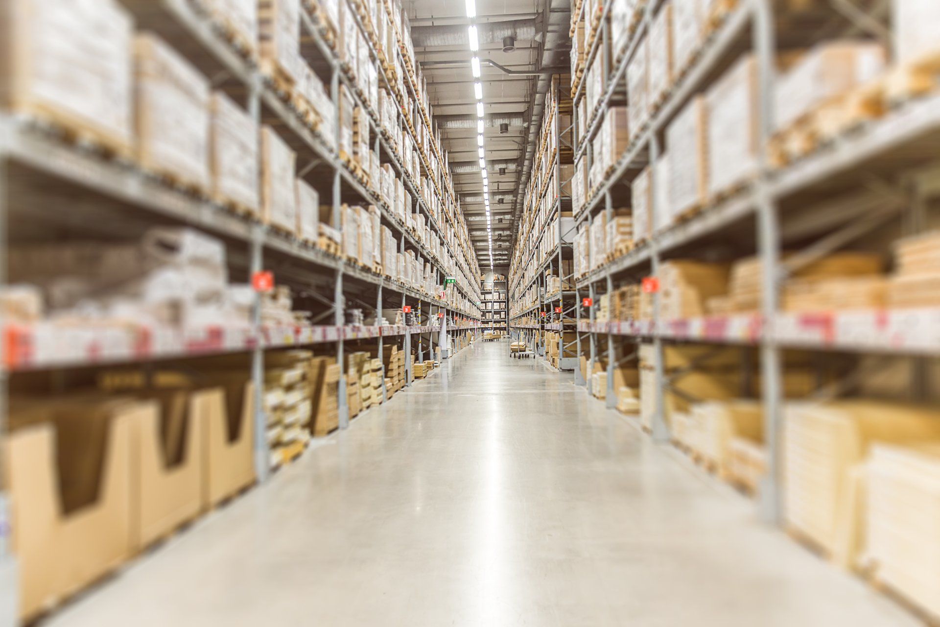 A warehouse filled with lots of shelves and boxes.