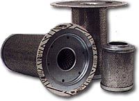 A group of metal cylinders with holes in them on a white background