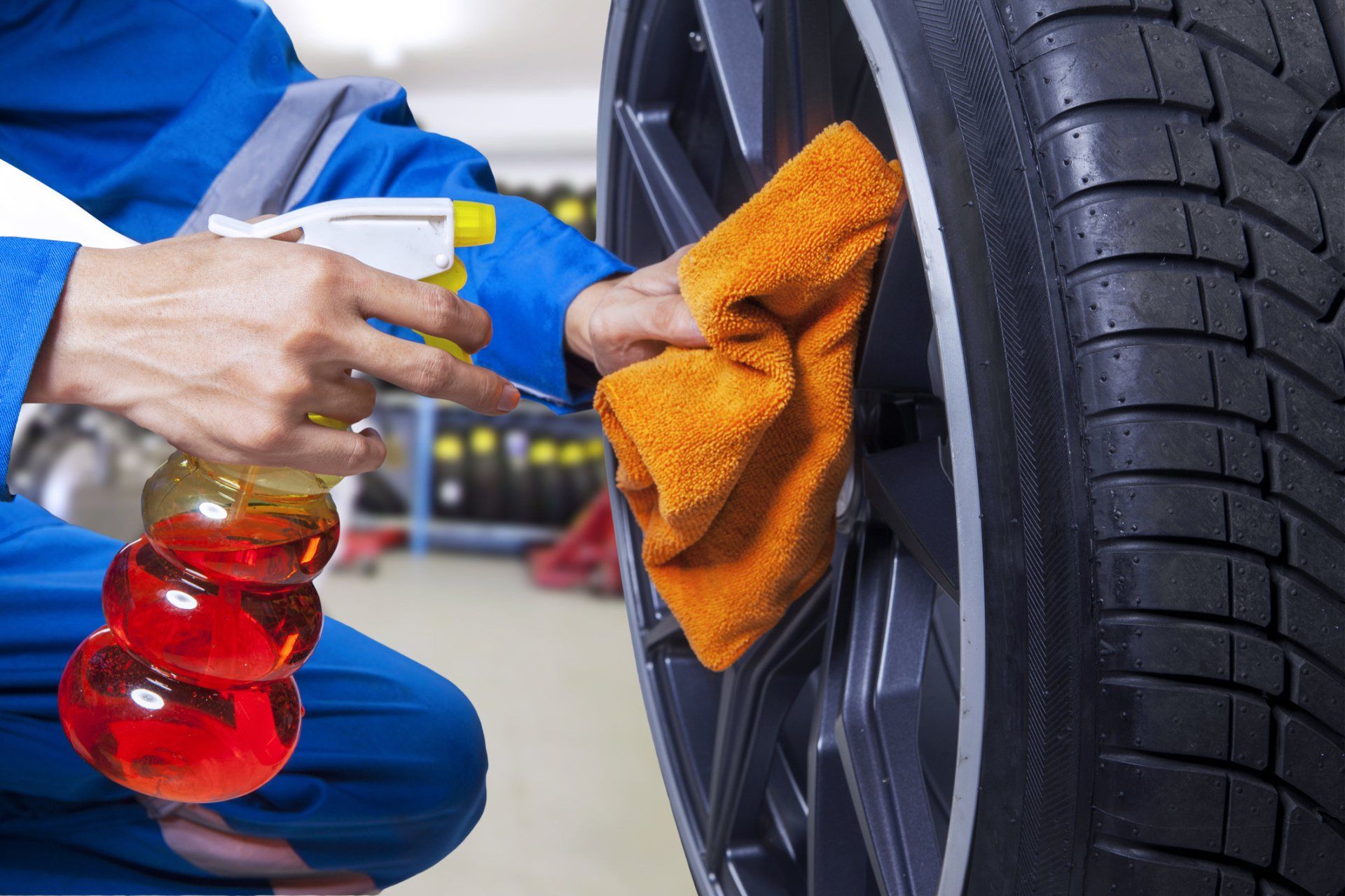 Parts — Mechanic Cleaning Rims in Midland, MI