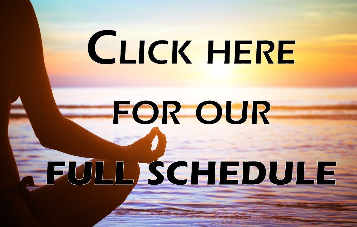 a sign that says click here for our full schedule