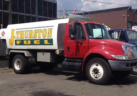 Propane Delivery — J. Thurston's Red Fuel Truck In Waterbury, CT Propane Delivery — J. Thurston's Red Fuel Truck In Waterbury, CT