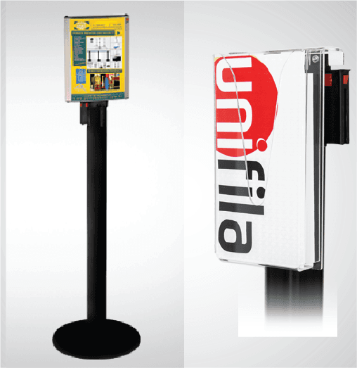 PORTA-CARTAZ E PORTA-PANFLETO PARA  ORGANIZADOR DE FILAS