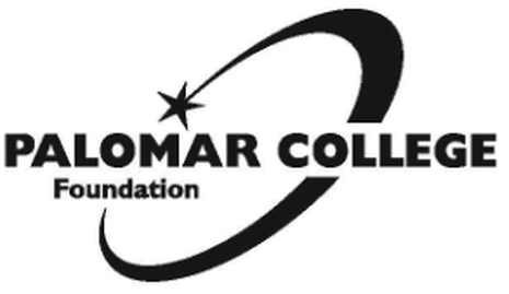 Logo for Palomar College Foundation: black arch, star, and text.