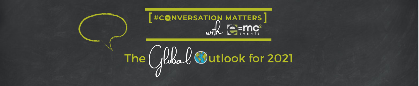 A blackboard with the words the global outlook for 2021 written on it