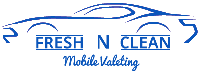 Logo outline of car in blue with the company name included