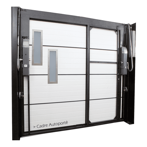 Zoom face interieure porte de garage autoportée Wedoor