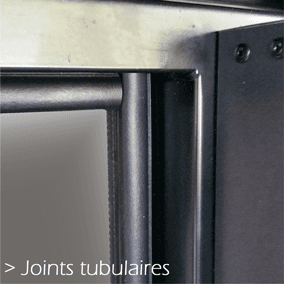 Zoom joints tubulaires porte de garage autoportée Wedoor