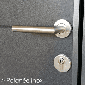 Zoom poignée inox porte de garage autoportée Wedoor