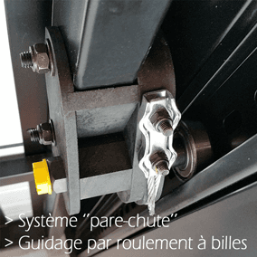 Zoom systeme pare-chute porte de garage autoportée Wedoor