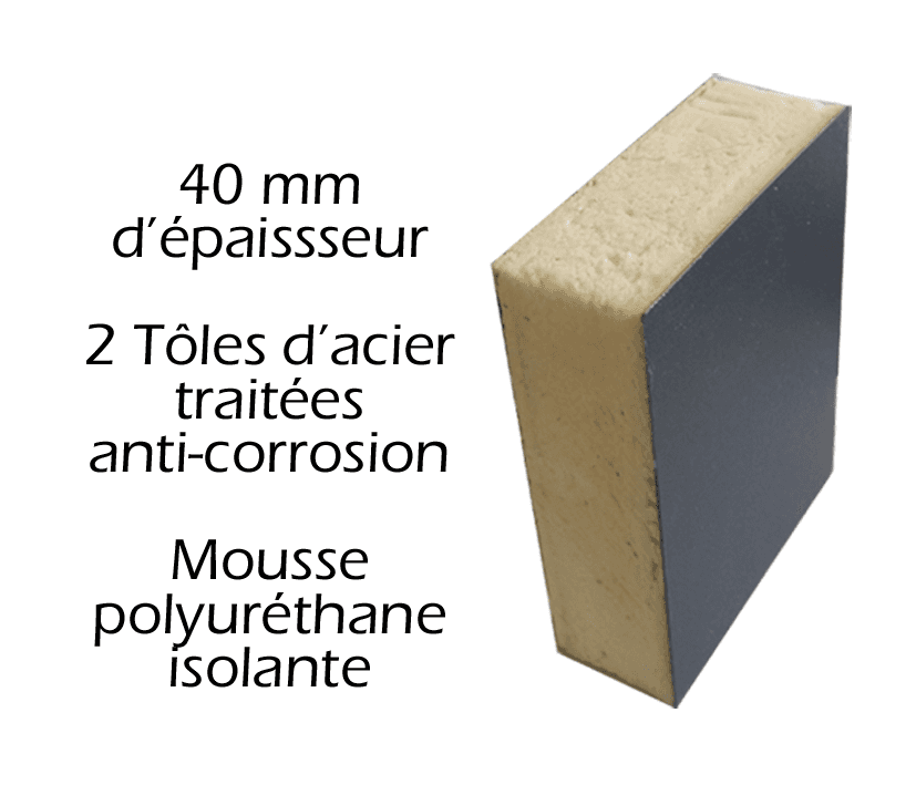 Zoom isolation porte de garage autoportée Wedoor