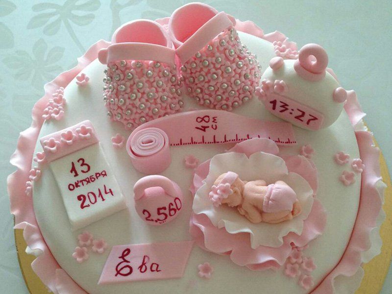 torta personalizzata per nascita bambina