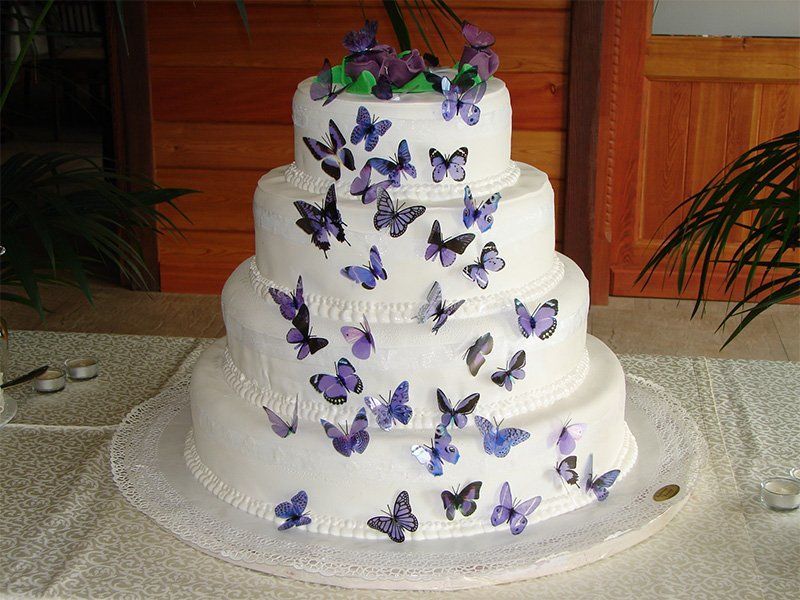 torte artistica con farfalle decorative