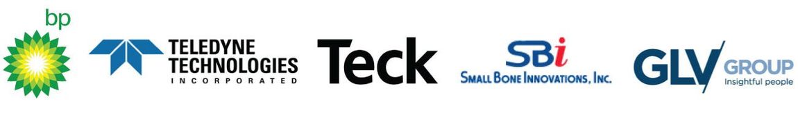A blurred image of several logos including bp and teledyne technologies