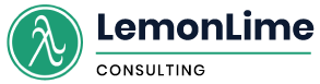 The logo for lemon lime consulting is green and black.