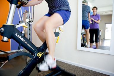 A client receiving personal training in Goulburn